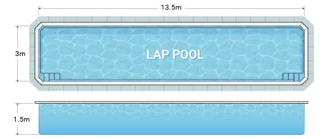 Lap pool store dimensions